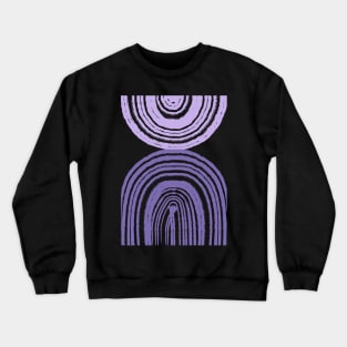 Modern print with abstract geometric purple lines and shapes Crewneck Sweatshirt